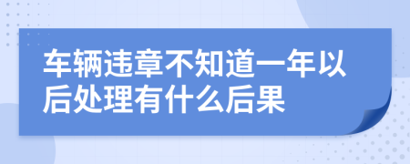 车辆违章不知道一年以后处理有什么后果