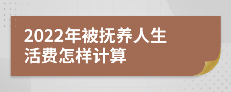 2022年被抚养人生活费怎样计算