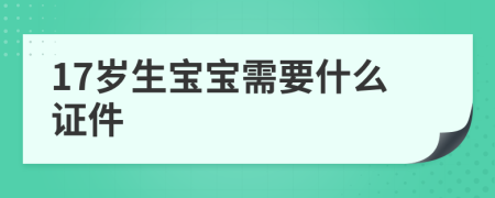 17岁生宝宝需要什么证件