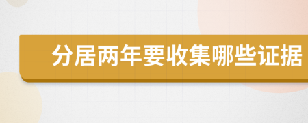 分居两年要收集哪些证据