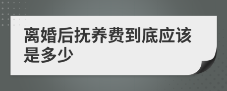 离婚后抚养费到底应该是多少