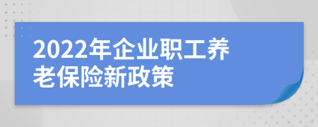 2022年企业职工养老保险新政策