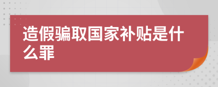造假骗取国家补贴是什么罪