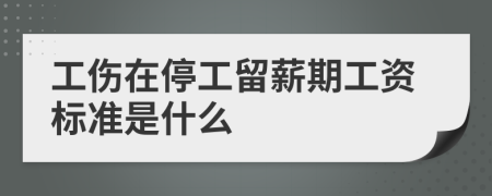 工伤在停工留薪期工资标准是什么