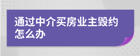 通过中介买房业主毁约怎么办