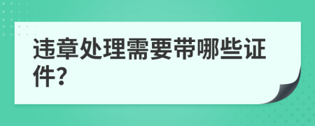 违章处理需要带哪些证件？