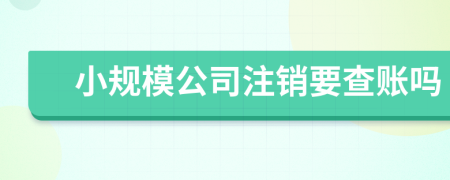 小规模公司注销要查账吗