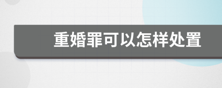 重婚罪可以怎样处置