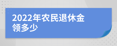 2022年农民退休金领多少