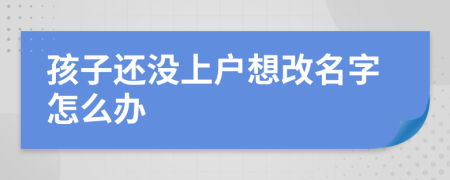 孩子还没上户想改名字怎么办