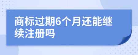 商标过期6个月还能继续注册吗