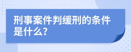 刑事案件判缓刑的条件是什么？