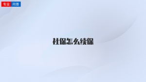 社保怎么续保