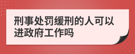 刑事处罚缓刑的人可以进政府工作吗