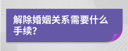 解除婚姻关系需要什么手续？