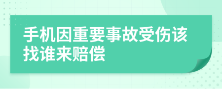 手机因重要事故受伤该找谁来赔偿