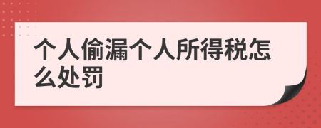 个人偷漏个人所得税怎么处罚