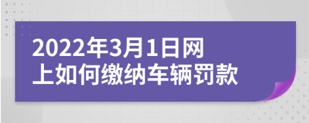 2022年3月1日网上如何缴纳车辆罚款
