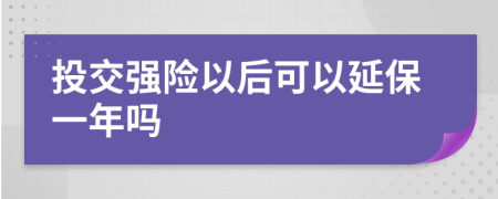 投交强险以后可以延保一年吗