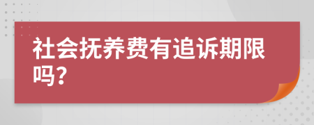 社会抚养费有追诉期限吗？