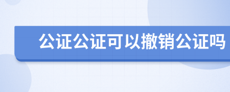 公证公证可以撤销公证吗