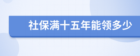 社保满十五年能领多少