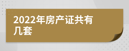 2022年房产证共有几套