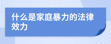 什么是家庭暴力的法律效力