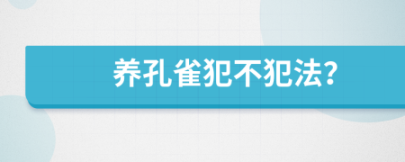 养孔雀犯不犯法？