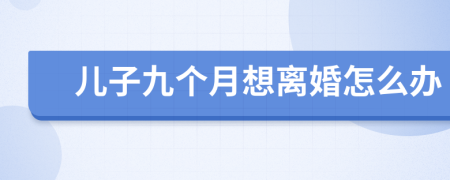 儿子九个月想离婚怎么办