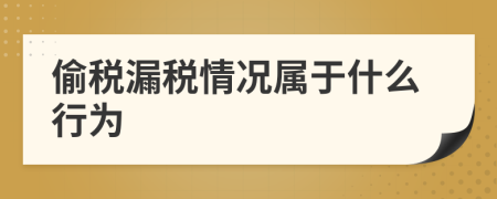 偷税漏税情况属于什么行为