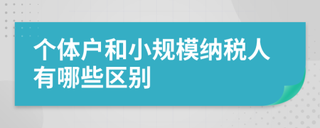 个体户和小规模纳税人有哪些区别