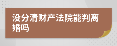 没分清财产法院能判离婚吗