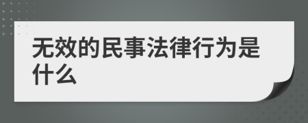 无效的民事法律行为是什么