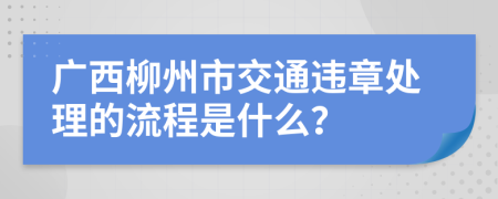 广西柳州市交通违章处理的流程是什么？