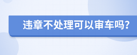 违章不处理可以审车吗？