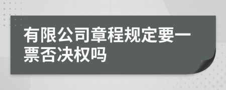 有限公司章程规定要一票否决权吗