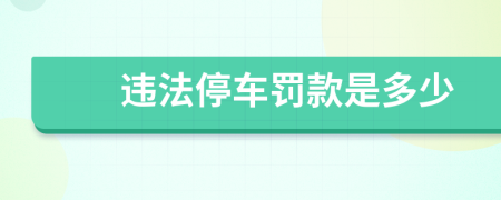 违法停车罚款是多少