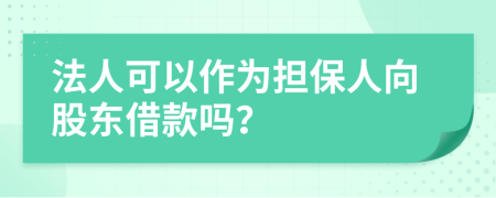 法人可以作为担保人向股东借款吗？