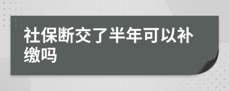 社保断交了半年可以补缴吗