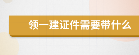 领一建证件需要带什么