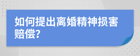 如何提出离婚精神损害赔偿？