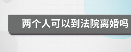 两个人可以到法院离婚吗