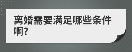 离婚需要满足哪些条件啊?