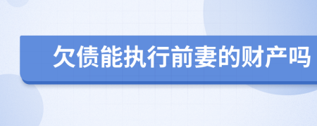 欠债能执行前妻的财产吗