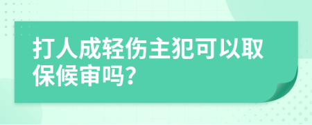打人成轻伤主犯可以取保候审吗？