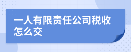 一人有限责任公司税收怎么交