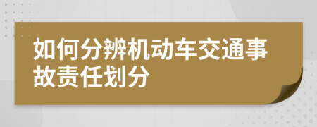 如何分辨机动车交通事故责任划分