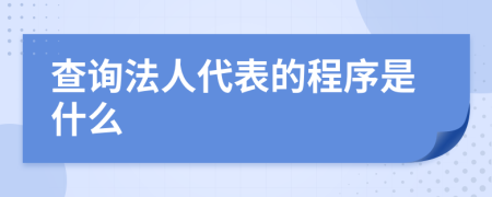 查询法人代表的程序是什么