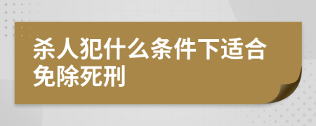 杀人犯什么条件下适合免除死刑